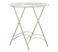 Mesa outdoor tegal metal crema antiguo 71x71x71 cm