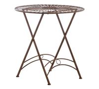 Mesa outdoor tegal metal marrón antiguo 71x71x71 cm