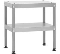 Mesa para ahumador de 40x28x44,5 cm, fabricada en acero galvanizado, con patas ajustables en altura y 2 estantes abiertos, ideal para barbacoas, balcones, jardines y terrazas