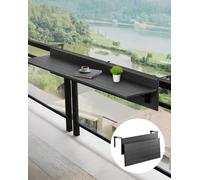 Mesa para balcón VEVOR, 1220x300 mm, plegable, con capacidad de carga de 22 kg, compatible con barandillas de 2,54 a 15 cm, ideal para mesas de servicio en terrazas y patios