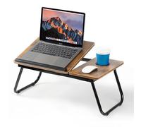 Mesa para Cama y Sofá, Plegable Bandeja con Tapa Ajustable, 56x32x25cm
