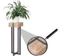 Mesa para flores HWC-A15, soporte para flores, columna para plantas, madera de abeto, estilo rústico, sólida, certificada MVG, 100x32x32 cm
