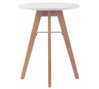 Mesa pequeña para cocina y uso en exteriores, modelo Liza. Mesa de comedor para cocina, redonda, con dimensiones de 60x75 cm, para 2 personas, de color blanco