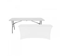 Mesa plegable 240cm blanca + funda catering 7house