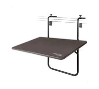Mesa plegable balcón multiposición Aktive, estante de pared plegable, altura ajustable, aspecto de ratán, para exteriores, decoración de Patio y jardín