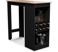 Mesa plegable con 3 compartimentos de almacenamiento, revestimiento de melamina y tablero de madera maciza de 110x50 cm, ideal para cocina y bistró