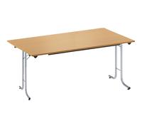 Mesa plegable, con bordes redondeados armazón de tubo redondo, tablero rectangular