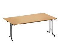 Mesa plegable, con bordes redondeados armazón de tubo redondo, tablero rectangular