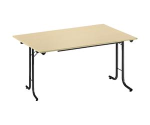 Mesa plegable, con bordes redondeados armazón de tubo redondo, tablero rectangular