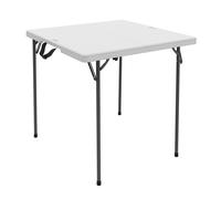 Mesa Plegable Cuadrada Lifetime, Tablero de Polietileno 38 Mm, 94x94x74 Cm, Blanco