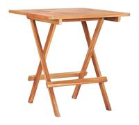 Mesa plegable de 60 x 60 x 65 cm, madera maciza de teca | Madera de teca seca técnicamente pulida, para interior y exterior, plegable