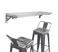 Mesa plegable de acero inoxidable para montaje en pared, estante de cocina para áreas pequeñas, ideal para restaurantes, garajes y lavandería (100 x 50 cm)