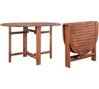 Mesa plegable de jardín de 120x70 cm, fabricada en madera de acacia maciza, con superficie resistente a la intemperie y diseño plegable que ahorra espacio, ideal para balcones, terrazas y camping