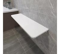 Mesa plegable de madera blanca para ahorrar espacio, mesa flotante retráctil con soporte de metal para niños pequeños (30 x 60 cm / 11.8x23.6in)