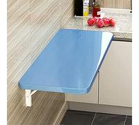 Mesa plegable de pared azul con hojas caídas - Escritorio de comedor compacto para oficina en casa y cocina - Diseño de ahorro de espacio de 120 x 40 cm, perfecto para áreas pequeñas