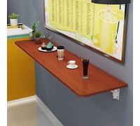 Mesa plegable de pared que ahorra espacio, escritorio flotante de 48 x 16 pulgadas para computadora, comedor, cocina, lavandería y dormitorio, elegante acabado de teca, perfecta para espacios pequeños
