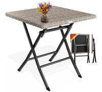 Mesa plegable de poliratán Rom crema 75x65x65 cm