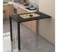 Mesa Plegable Flotante Montada En La Pared,Estaciones De Trabajo para Computadora,Mesa De Comedor con Hojas Abatibles,Mesa De Barra De Desayuno,para Oficina,hogar,Cocina (Color : Black, Size : 80x40