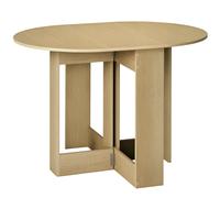 Mesa plegable HOMCOM para cocina, comedor, 2 asientos, mesa ovalada extensible, roble