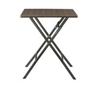 Mesa plegable lillestrøm exterior metal/plástico 62x62x73cm - efecto madera [en.casa]