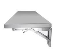 Mesa plegable montada en la pared, escritorio de hoja abatible para juegos, mesa de comedor de acero inoxidable cepillado, estación de trabajo flotante para ordenador portátil(L70xW25cm/L28xW10in)