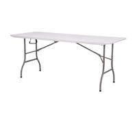 Mesa plegable multifuncional 180 x 75 x 74 cm con fijador de barra metálica con sobre plegable