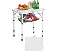 Mesa plegable multiusos VEVOR, mesa tipo buffet portátil de 60 x 40 cm, mesa con altura ajustable (para 2-4 personas) con asa de transporte, mesa para jardín, camping, fiestas, picnics, barbacoas, etc