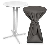 Mesa plegable para exteriores Beautissu Bellini, diámetro 60 cm, color antracita, con funda