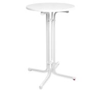 Mesa plegable para exteriores Beautissu Bellini, diámetro 60 cm, color blanco