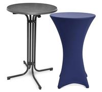 Mesa plegable para exteriores Beautissu Bellini, diámetro 70 cm, color gris, con funda