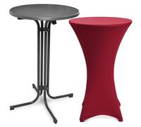 Mesa plegable para exteriores Beautissu Bellini, diámetro 70 cm, color gris, con funda