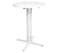 Mesa plegable para exteriores Beautissu Bellini, diámetro 80 cm, color blanco