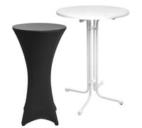 Mesa plegable para exteriores Beautissu Sylt, diámetro 80 cm, color , con funda