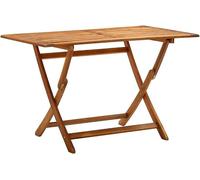 Mesa plegable para jardín de 120x70x75 cm, fabricada en madera de acacia maciza, resistente a la intemperie, estable y que ocupa poco espacio. Ideal para terraza, balcón, uso en exteriores, camping, p