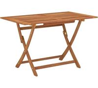 Mesa plegable para jardín de 120x70x75 cm, fabricada en madera de eucalipto maciza, resistente a la intemperie y duradera, ideal para terraza, balcón, jardín, picnics y camping
