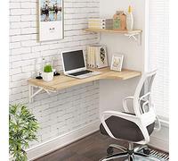 Mesa Plegable Pared Mesa Cocina Plegable Mesa Plegable De Esquina para Computadora, Mesa De Madera Montada En La Pared Escritorio De Estudio Mesa Auxiliar De Doble Soporte Escritorio De Caba
