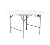7house Mesa Plegable Portátil Resina Ø121cm Blanco Efecto Granito 7house