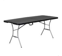 Mesa Plegable Rectangular Lifetime, Tablero HDPE y Estructura de Acero, 183x76x73 Cm, Negra