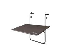 Mesa plegable rectangular, para barandilla balcón o terraza, color antracita, 60x40x60/67 cm, altura ajustable, 3 posiciones inclinación, tablero abatible, máx. 20 kg, acero y madera MDF, resistente y