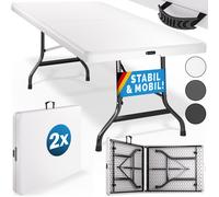 Mesa plegable tipo buffet set de 2 blancas 182x76cm
