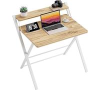 Mesa plegable Unyqoos® GreenForest, 63 x 45 cm, mesa de ordenador plegable de 2 niveles, que ahorra espacio, parcialmente montada, color beige