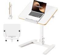 Mesa portátil plegable para ordenador, con altura ajustable, mesa de pie móvil con ruedas, escritorio de pie sin necesidad de montaje, mesa móvil para teletrabajo, oficina y espacios pequeños, 65x48 c