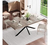 Mesa rectangular extensible con espacio de almacenamiento oculto, ideal para 4-6 personas, perfecta para apartamentos pequeños, color gris