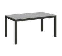 Mesa Rectangular Extensible Evy Con Capacidad De 6 A 20 Personas An 160 A 420 Cm Metal Gris Hormigón Y Antracita