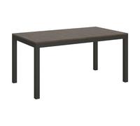 Mesa Rectangular Extensible Evy, De 6 A 20 Plazas, L 180 A 440 Cm, Madera Oscura Y Metal Antracita