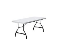 Mesa Rectangular Patas Plegables Blanco Efecto Granito Lifetime 182 X 76 X 74 CM MKP