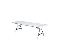 Mesa Rectangular Patas Plegables Blanco Efecto Granito Lifetime 244x76x74 CM MKP
