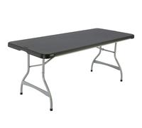 Mesa Rectangular Plegable Lifetime Patas Abatibles, 182x76x73,5 Cm, Negro