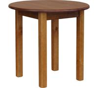 Mesa redonda de cocina, madera de roble, 90 cm