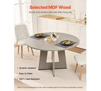Mesa redonda de comedor de 47 pulgadas, mesa de cocina de madera para 2-4 personas (solo mesa)